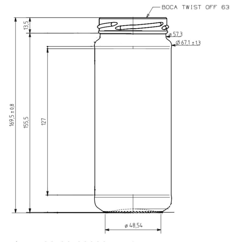 FRASCO 16 PAR 467 ml TO 63 - PACK 25 UD. Tienda online frascos tarros de cristal