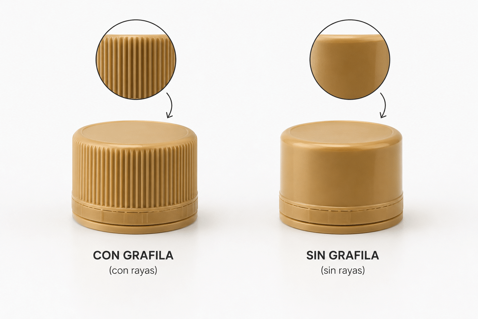 TAPON DOP GUALA PLASTICO DORADO - PACK 20 UD. Comprar online frascos tarros de vidrio TAPON DOP GUALA PLASTICO DORADO - PACK 20 UD. - Imagen 3