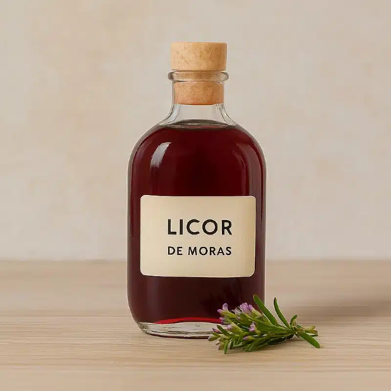 botellas para licor de moras