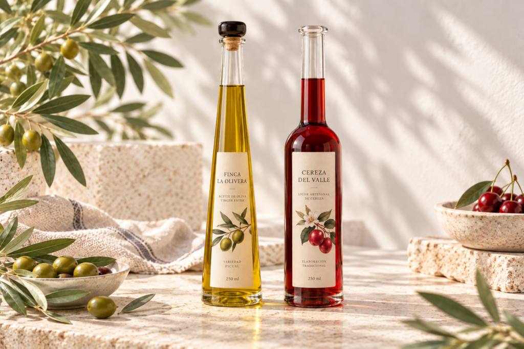 Botellas de vidrio transparente de 100 ml para aceite de oliva