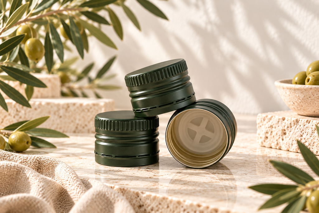 Tapones Pilfer para botellas de aceite de oliva